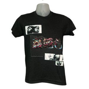 Franchise Los Angeles Women's Size Small Geometric Eyes Graphic Tee Black